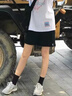 喬丹運(yùn)動(dòng)褲短褲女褲冰絲2025夏季速干寬松透氣休閑褲跑步五分褲子女士 黑曼藍(lán) L 曬單實(shí)拍圖