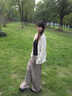 SNYDER WEAR韓系毛衣開(kāi)衫溫柔風(fēng)長(zhǎng)袖毛衣外套女春小個(gè)子寬松顯瘦針織開(kāi)衫上衣 米白色  常規(guī) S 建議80-95斤 曬單實(shí)拍圖