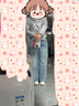 浪莎復(fù)古闊腿牛仔褲女春款淺藍(lán)拼接設(shè)計(jì)感高腰直筒垂感拖地褲子女 曬單實(shí)拍圖