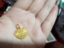 周生生黃金吊墜 足金長(cháng)命鎖寶寶周歲禮物 不含項鏈09300P 計價(jià) 3.4克 曬單實(shí)拍圖