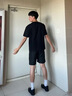 倉(cāng)石一樹(shù)新款夏季短袖T恤男士時(shí)尚百搭半袖潮牌重磅美式印花圓領(lǐng) 黑色 S 曬單實(shí)拍圖