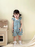班喜迪嬰兒衣服夏季薄款嬰幼兒寶寶連體衣百天公主吊帶哈衣夏裝外出爬服 藍色 80cm 曬單實(shí)拍圖