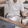 倉石一樹 KAZUKI KURAISHI商務(wù)高端感針織短袖polo衫男士2025新款夏季翻領(lǐng)T恤 白色 XL 曬單實(shí)拍圖
