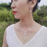 思梨首飾套裝閃鉆鑲嵌滿鉆項(xiàng)鏈女式婚禮用品飾品項(xiàng)鏈耳環(huán)手鏈三件套裝 曬單實(shí)拍圖