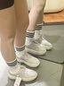 UIWI新款女鞋厚底板鞋高級(jí)感夏季舒適透氣小白鞋亮片增高潮流休閑鞋 亮晶粉U712 38 建議拍大一碼 曬單實(shí)拍圖