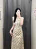 早美（ZaoMei）法式氣質白色波點連衣裙子女裝夏季2025新款立體花朵收腰包臀長裙 波點連衣裙 M 曬單實拍圖