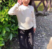 Teenie Weenie  Kids小熊童裝25年款女童撞色半高領(lǐng)套頭針織衫毛衣 奶油色 110 cm 曬單實(shí)拍圖