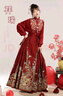 卡輯祥瑞漢服女新中式新款紅色織金馬面裙套裝訂婚新娘敬酒服婚服 紅色襯衫+紅色鳳凰仿妝花通金馬面裙 M 曬單實(shí)拍圖
