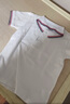 羅蒙男童短袖polo衫校園服飾春夏T恤女童班服 條紋白色短袖POLO衫150 曬單實(shí)拍圖