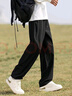 Wassup Sohot褲子男夏季薄款冰絲速干休閑褲男寬松直筒運(yùn)動(dòng)長(zhǎng)褲男裝 黑色 4XL 曬單實(shí)拍圖