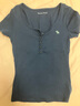 ABERCROMBIE & FITCH【多色亨利領(lǐng)】女裝25夏新款經(jīng)典小麋鹿修身短袖T恤KI139-5271 海軍藍(lán)(綠色小麋鹿) S (165/92A) 曬單實(shí)拍圖