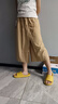 啄木鳥(niǎo)冰絲休閑裙褲女2025夏季薄款垂感顯瘦闊腿褲小個(gè)子不規(guī)則八分中褲 卡其(有口袋)002 XL建議120-140斤 曬單實(shí)拍圖