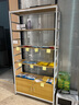 章魚(yú)哥 貨架展示架化妝品展示柜產(chǎn)品貨物架樣品展柜倉(cāng)儲(chǔ)置物架貨柜 淺胡桃加白架 2米高1米寬34厘米深（有柜） 曬單實(shí)拍圖