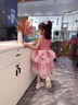 迪士尼（Disney）女童連衣裙夏季2025新款兒童洋氣禮服蓬蓬裙夏款蓮霧粉生日公主裙 【火龍果色】X41大蝴蝶結(jié)網(wǎng)紗蓬 100 cm 曬單實拍圖