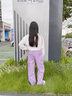 小豬彼特兒童工裝褲春秋款女童2025新款純棉褲子女大童秋裝女孩運動褲秋季 16096粉色【純棉】 140 cm 曬單實拍圖
