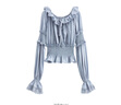 moussy&sly新品甜美淑女風(fēng)喇叭袖蕾絲花邊襯衫女038HAZ30-0281 淺紫色101 均碼 00020/F 曬單實(shí)拍圖