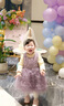 G.DUCKKIDS小黃鴨女童連衣裙春秋冬款套裝兒童公主裙女孩蓬蓬蛋糕裙生日禮服 紫色 110 尺碼4~5歲【100-110cm】 曬單實(shí)拍圖