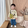 MISCRK法國(guó)Miscrk春秋新款男童套裝兒童時(shí)髦工裝卡通恐龍外套T恤三件套 KN251205綠色三件套 90 曬單實(shí)拍圖