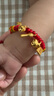 中國(guó)黃金（CHINA GOLD）寶寶黃金手繩足金轉(zhuǎn)運(yùn)珠衣食無憂手串新生兒滿月禮物周歲 【加固大版】約1.06g+禮盒 曬單實(shí)拍圖