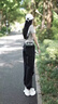 恰凡（QIAFAN）紅色美式工裝褲女夏季直筒褲2025新款春秋高腰寬松闊腿速干運動褲 磚紅色 夏款 S  26 曬單實拍圖
