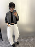 塔馳密司 TOUCH MISS百搭寬松白色九分牛仔褲女夏季輕奢品牌休閑高腰哈倫褲白色30 曬單實拍圖