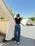 Calvin Klein Jeans【復(fù)刻90系列】25早春新款女士ck經(jīng)典直筒牛仔褲J225110 1BJ-牛仔深藍(lán) 27 曬單實(shí)拍圖