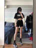 斤慕黑色緊身牛仔短褲女外穿夏季高腰顯瘦辣妹a字熱褲美式褲子小個(gè)子 黑色 M （建議95-105斤） 曬單實(shí)拍圖