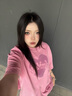 Mmlg 87mm 7A抗菌 純棉短袖T恤女夏季新款愛心印花韓系上衣情侶體恤衫 霧粉色 S 曬單實(shí)拍圖