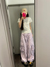 DGOV多巴胺紫色工裝褲女秋季褲子女款薄款速干防曬休閑直筒闊腿褲子女 淺紫色 S 80-95斤 曬單實(shí)拍圖
