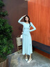 自巧小個子藍色氣質(zhì)長袖T恤半身裙套裝女2025秋季新款溫柔套裝裙 冰藍色半裙 XS （尺碼：2） 曬單實拍圖