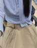 尚都比拉職場通勤a字百褶短裙高級百搭顯瘦小個子半身裙女 卡其色  L  曬單實拍圖