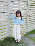 女童裙子套裝春秋2025新款兒童春裝學院風穿搭小女孩韓系甜美衣服 上衣+裙子【套裝】 120 曬單實拍圖