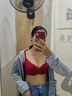 KJ文胸無(wú)鋼圈內衣女小胸聚攏顯大性感無(wú)痕輕奢緞面新品文胸套裝 089本命年紅 75A 曬單實(shí)拍圖