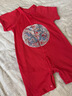 G. DUCKKIDS嬰兒衣服滿月寶寶衣服夏季短袖喜慶紅周歲男寶禮服抓周百日宴嬰兒 紅色 73cm 建議15-18斤 曬單實(shí)拍圖