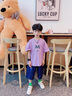 G.DUCKKIDS男童套裝夏裝2025新款夏季中大童裝夏款兒童衣服男孩酷帥氣時髦潮 紫色 150 建議11-12歲 曬單實拍圖