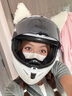 GSB摩托車(chē)頭盔男女夏季防霧機車(chē)賽車(chē)大碼3C全盔四季通用gsb361 亮白配貓耳朵（配透明鏡片） XL 適合57-58頭圍 曬單實(shí)拍圖