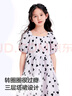 巴拉巴拉女童裙子兒童連衣裙夏裝大童甜美泡泡袖A字塔裙印花時(shí)尚 白黑色調00419 150 曬單實(shí)拍圖