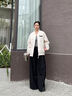 Lee Srtroi美式高街立領(lǐng)工裝飛行員夾克男女同款潮牌拉鏈設(shè)計(jì)感棒球服外套 象牙白 XL 曬單實(shí)拍圖