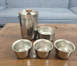 艾曼格（IMOGY）純鈦旅行茶具套裝茶杯節日送禮隔熱防燙戶(hù)外露營(yíng)便攜快客杯泡茶杯 鈦本色1壺3杯禮盒裝【內外純鈦】 曬單實(shí)拍圖