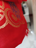 目送（musong）新娘紅蓋頭結(jié)婚頭紗雙層蒙頭紅中式秀禾服繡花緞面喜帕婚慶用品 彩色龍鳳蓋頭 1件裝 曬單實(shí)拍圖