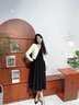 Ehangy奢侈高檔品牌連衣裙女2025秋季新款氣質漂亮休閑時尚高級感裙子 米白+黑色 （套裝） M 曬單實拍圖