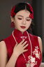 枝己新中式旗袍連衣裙2025新款結(jié)婚訂婚敬酒服晨袍婚紗新娘主紗高檔 F2430贈腰帶 L 曬單實拍圖