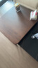 源氏木語 輕奢巖板茶幾實木組合茶桌黑胡桃木小戶型鐵藝方形小茶臺 橡木胡桃色 巖板組合方幾(高+矮) 組裝 曬單實拍圖