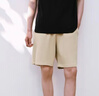 UR夏季新款男裝時(shí)尚休閑松緊腰抽繩超寬松短褲UMM650026 卡其灰 (偏寬松) 30 曬單實(shí)拍圖