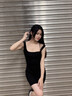 JIOESC法式赫本風(fēng)黑色吊帶內搭連衣裙子女夏季2025新款小個(gè)子收腰a字裙 黑色短款【爆款/清冷白月光】 M 【45/55kg】 曬單實(shí)拍圖