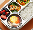 COOKSS飯盒304不銹鋼餐盒上班族小學(xué)生保溫飯盒可微波爐5分格餐盤 曬單實(shí)拍圖
