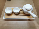閩煜（minyu）全季酒店同款茶具日式簡約啞光側(cè)把壺家用套裝功夫茶盤定制 3頭干泡茶具+小長方陶瓷竹盤 曬單實拍圖