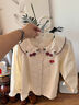 拉夏貝爾拉夏貝爾女童襯衫秋裝2025新款女孩可愛(ài)甜美長(cháng)袖上衣兒童休閑襯衣 米色 160 建議身高151-160cm 曬單實(shí)拍圖