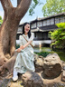 絲柏舍新中式套裝2025春夏新款女裝襯衫搭碎花半身裙兩件套 曬單實拍圖