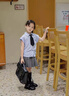 學(xué)院風(fēng)女童套裝jk百褶裙2025新款兒童夏季女孩夏裝條紋短袖小香風(fēng) 藍色【上衣+裙子】內(nèi)有安全褲 140 曬單實拍圖
